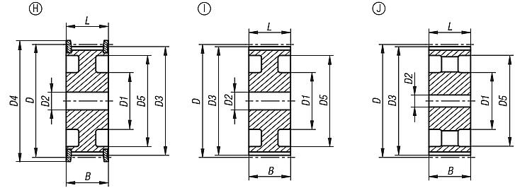 Toothed pulleys profile HTD 8M