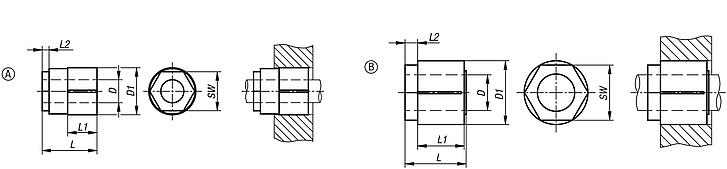 Calettatori con dado centrale