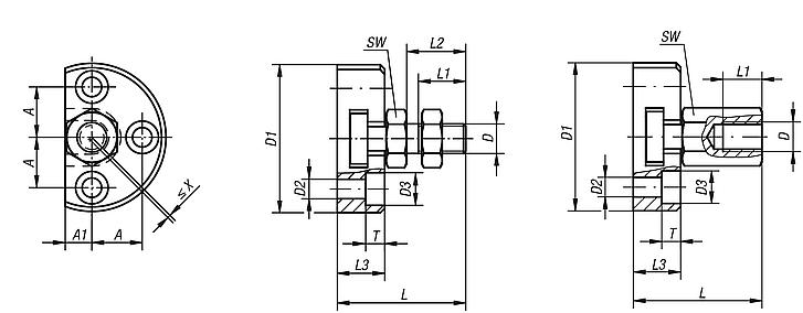 Accouplement rapide avec compensation radiale et bride de fixation