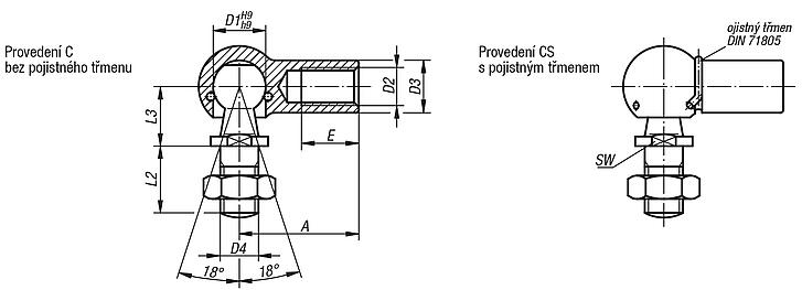 Úhlové klouby DIN 71802