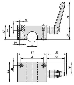 Clamping elements for round guides