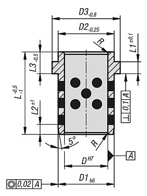 Guide bushes DIN 9834 / ISO 9448, bronze, maintenance-free with collar