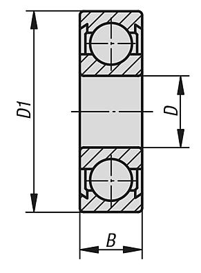 Deep groove ball bearings stainless steel, DIN 626