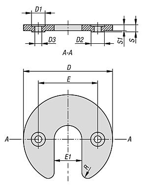 Spacer washers, steel or stainless steel