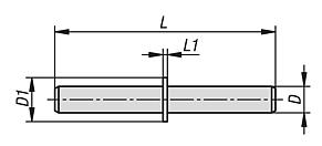 Pins stainless steel for hinge halves