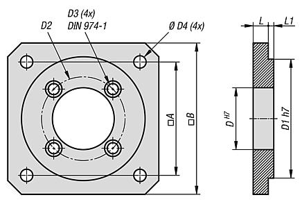 Adapter plates, aluminium