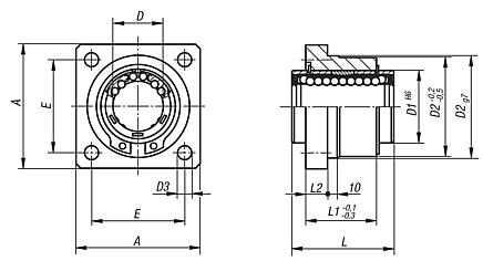 Linear housing units with flange