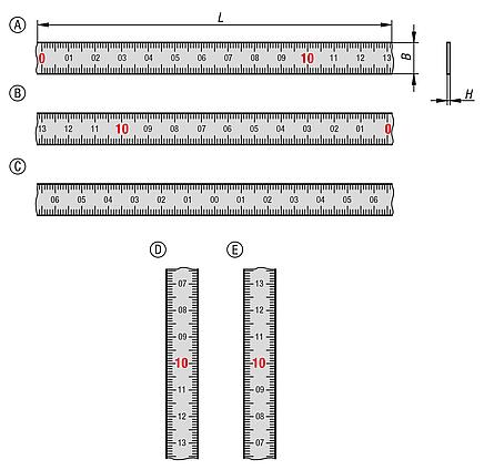 Scale tape, steel self-adhesive