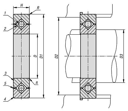 Roulement à rouleaux croisés en acier, compact