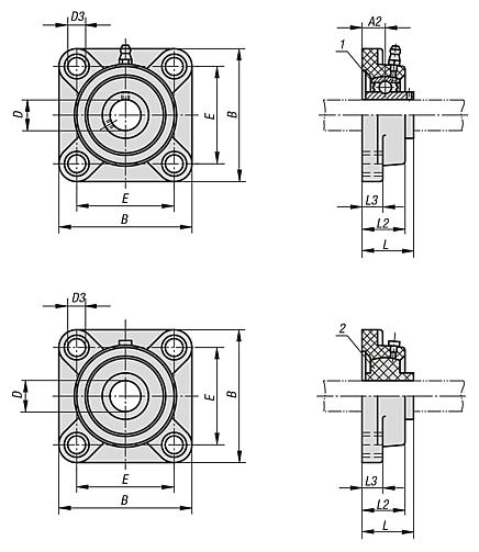 Pillow block bearing flange type