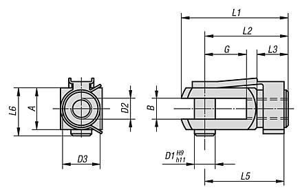 Clevis joints with snap-in pin DIN 71752