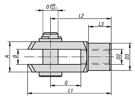 Clevis joints, steel 
DIN 71752