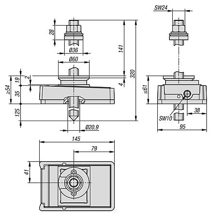 Levelling wedges, aluminium with adhesive anchor