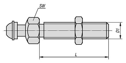 Levelling feet threaded spindles steel or stainless steel 