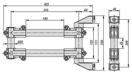 Support arm double