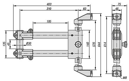 Support arm double