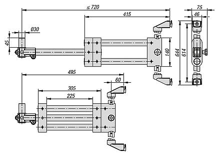 Support arm telescopic