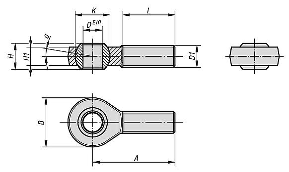 Rod ends igubal® with plain bearing external thread, similar to DIN ISO 12240-4
