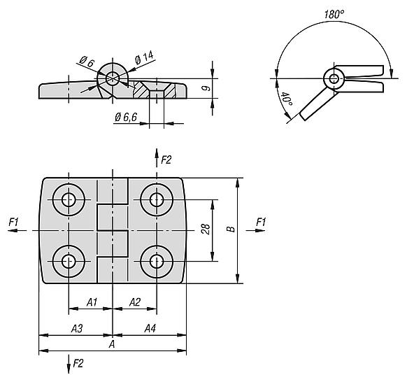 Hinges aluminium