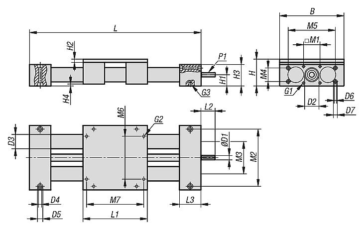 Double tube linear actuator with mounting bracket