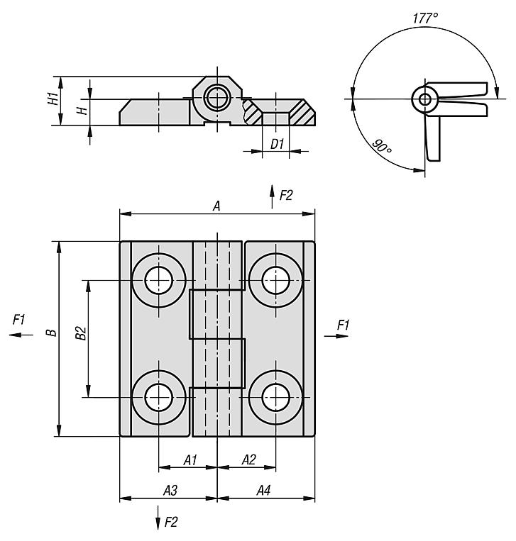 Hinges stainless steel