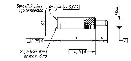 Elementos de encaixe para medição com superfície plana