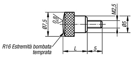 Inserti di misurazione con estremità bombata