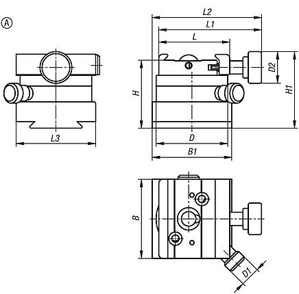 Griffes à serrage rapide pivotantes en aluminium, forme A, réglables