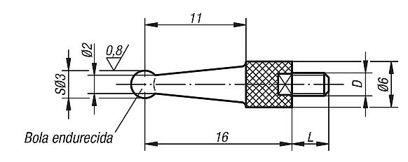 Insertos de medición con punta esférica