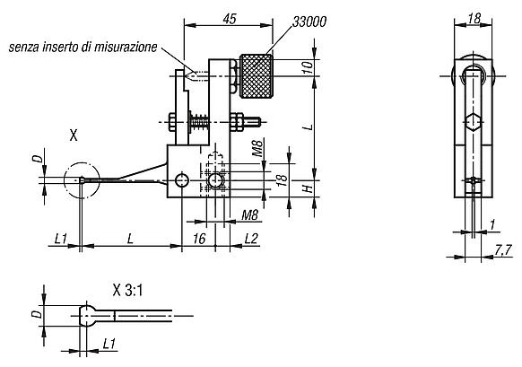 Supporto per comparatore girevole 90°