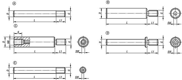 Colonne in acciaio inox per tendimolle / pressore