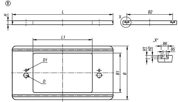 Sistema de paletas de cambio rápido de aluminio, forma B, adecuado para máquinas Keyence