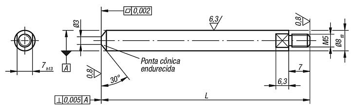 Pino sensor  com ponta cônica