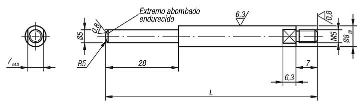 Palpadores con extremo abombado reducido