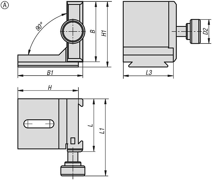 Elementos angulares de aluminio, forma A, fijos