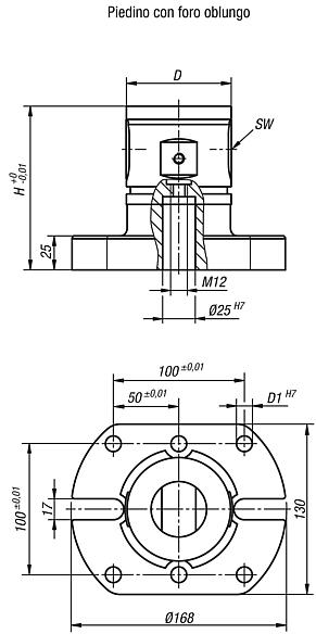 UNILOCK Modulo base 5 assi grandezza del sistema 80 mm, forma B
