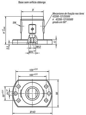 Módulo básico com 5 eixos UNILOCK tamanho de sistema 80 mm, forma A