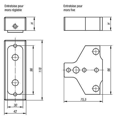 Entretoises de hauteur