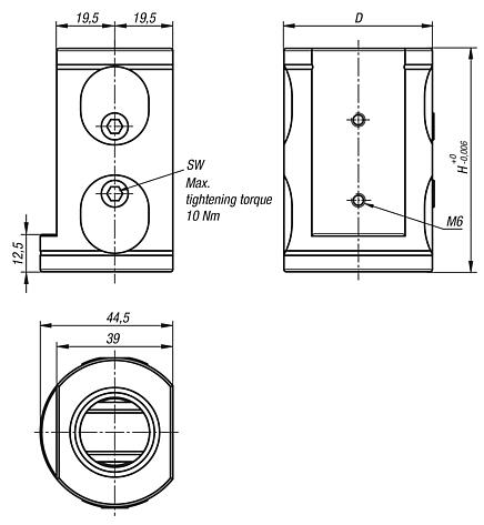 UNILOCK 5-axis basic module double clamp system size 50 mm