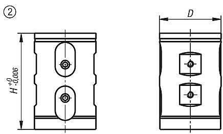 Module de base double 5 axes UNILOCK à pas de 80 mm, sans pied