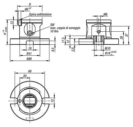 UNILOCK Modulo base 5 assi grandezza del sistema 50 mm