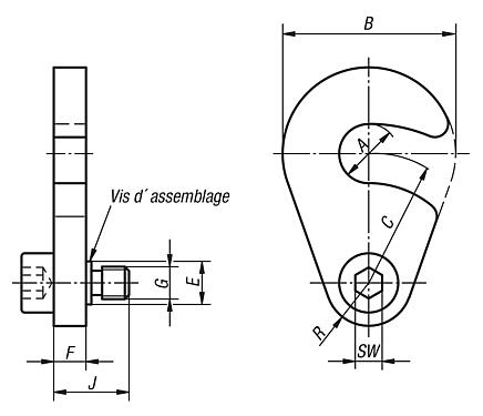 Disque verrou avec vis d´assemblage