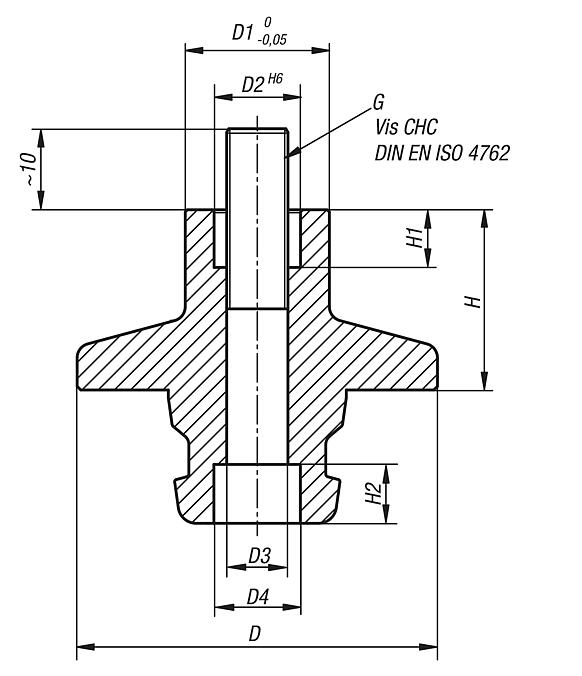 Adaptateur réducteur 5 axes UNILOCK à pas de 50 mm