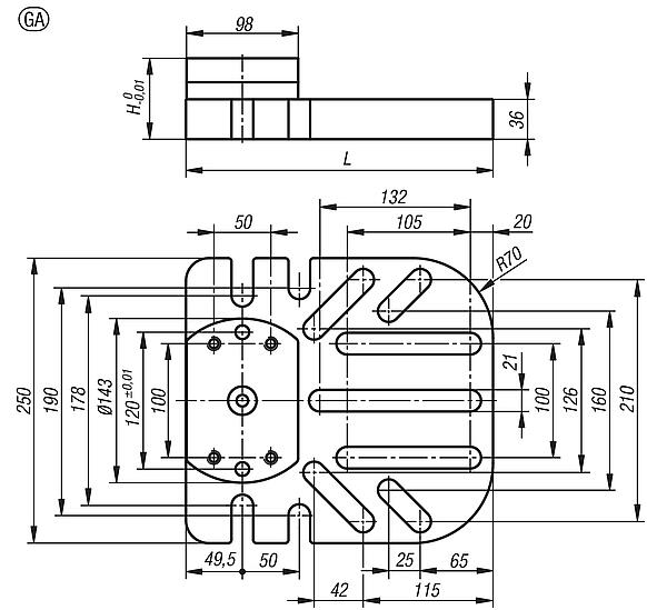 UNILOCK 5 轴结构提升装置，适用于所有夹紧工作，大型，系统尺寸 80 mm