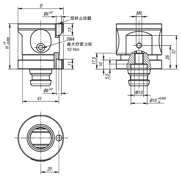 UNILOCK 5 轴结构模块，系统尺寸 50 mm