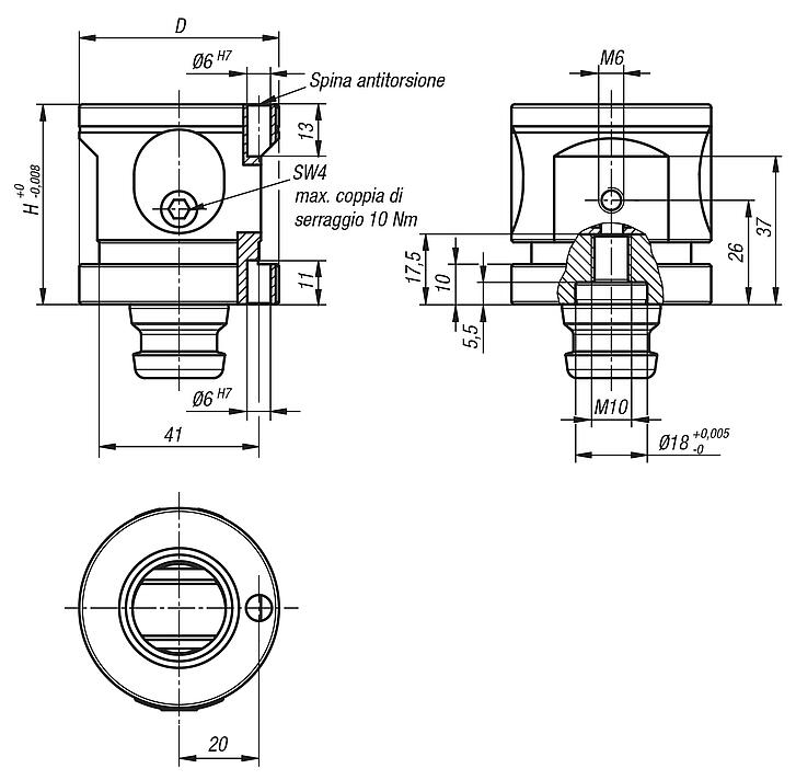 UNILOCK Modulo strutturale 5 assi grandezza del sistema 50 mm