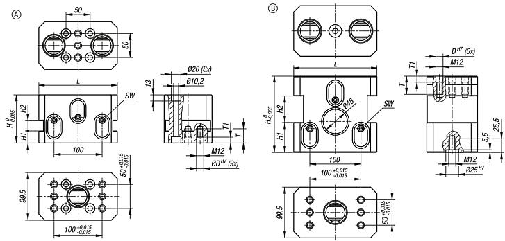Module de base 5 axes UNILOCK DUO à pas de 80 mm