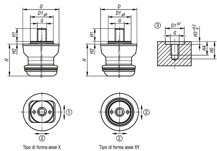 Bullone di serraggio di compensazione UNILOCK 
Dimensione sistema 80 mm