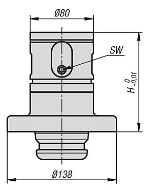 UNILOCK 5 轴缩小适配器，系统尺寸 138 mm