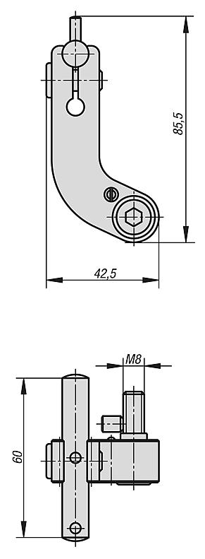 Stop set for 5-axis vice compact and KIPPflexX